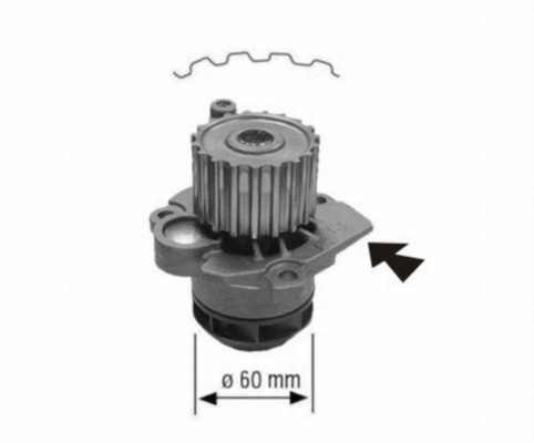 CP121000S, Water Pump, engine cooling, MAHLE, 045121011G, 045121011J, 045121011GX, 045121011JX, 1671, 251671, 26832, 506701, 65403, 9000917, 980254, A206, FWP2070, P563, PA1355, PA875, QCP3567, VKPC81302, WP2536, 2516710, A250, PA1355A, WP1879