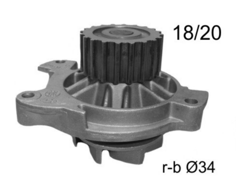 Water Pump, engine cooling - CP18000S MAHLE - 046121004D, 074121004AX, 076121005A
