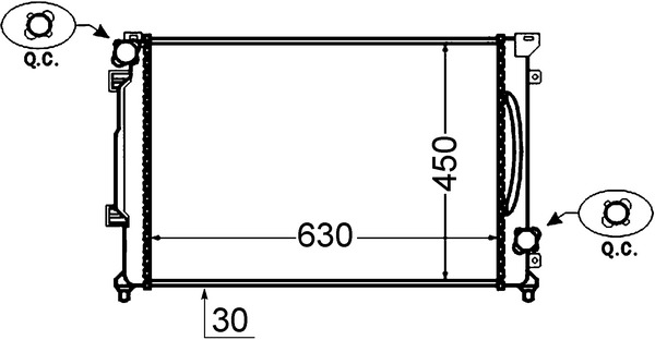 CR1416000S, Radiator, engine cooling, MAHLE, 4B0121251, 001M16, 0110.3006, 03002139, 102028, 102061, 16655, 350213165500, 480140N, 51578, 60422A, 702-0017, 734752, AD032R010, AI2139, 1103006, 53443, 960690