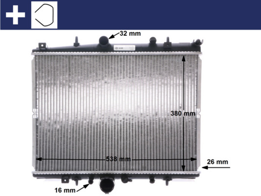 Radiator, engine cooling - CR1433000S MAHLE - 133091, 1330911331NP, 1331NP