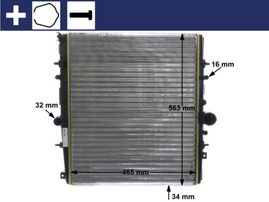 CR1436000S, Radiator, engine cooling, MAHLE, 1330A5, 0103.3065, 160115N, 350213903000, 40002274, 58314, 63695A, 732880, CITR5242A, PE2274, 58315, PEA2274, 58315A