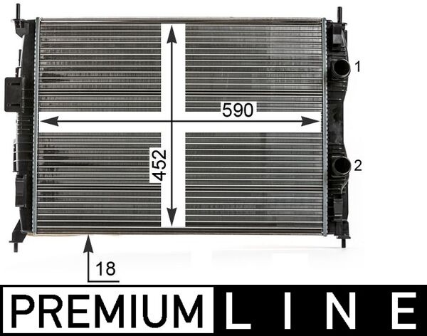 CR14000P, Radiator, engine cooling, MAHLE, 21400JD000, 01213068, 019M14, 070129N, 120120, 13002278, 53846, 67364, 735119, DN2278, 120120/A