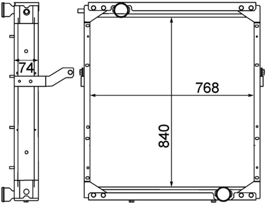 CR1553000P, Kühler, Motorkühlung, MAHLE, 81.06101.6410, 81.06101.6485, 0237.3505, 102394, 115200, 260018N, 404864, D7UN002TT, MN2121, RD609029, WG2182740