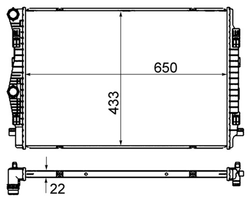 CR2055000S, Kühler, Motorkühlung, MAHLE, 5Q0121251EQ, 5Q0121251ES, 5Q0121251GL, 5Q0121251GR, 5QD121251Q, 5WA121251D, 5QM121251F, 0110.3167, 58392, 65304, 735559, AD324R004, DRM02044, VNA2344, 58392A, VN2344, VW2344