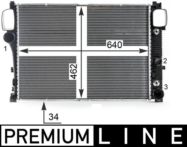 CR38000P, Chladič, chlazení motoru, Chladič motoru, MAHLE, 215000103, 2215000003, 2215000203, 2215000503, 2215002603, 2215003103, A2215000003, A2215000203, A2215000503, A2215002603, A2215003103, 01063118, 120057N, 30002492, 53839, 67107A, 734447, ME526R002, MS2492, RA0170960, 734945, MS2447, 735298, MS2538