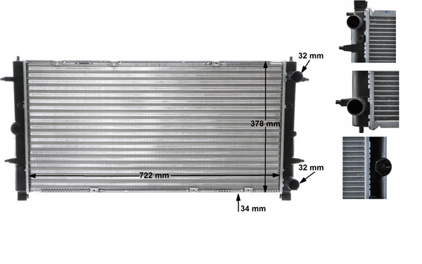 CR398000S, Kühler, Motorkühlung, MAHLE, 701121253D, 701121253E, 701121253F, 701121253K, 701121253M, 0210.3003, 030B34, 101414, 105746, 131064, 16261, 232397, 240050N, 347535, 359000301640, 509514, 58002114, 65242A, JR4173J, KVW114, QER1421, 103376, 131064/A, 359000391640, 65273A, 732397, VN2114, 732845, VNA2114, VW2114
