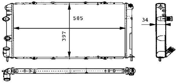 CR434000S, Radiator, engine cooling, MAHLE, 7700838133, 7701352605, 0109.3068, 100903, 1020418806, 123028, 128000, 180270N, 231380, 23802, 27471, 350213737000, 43002199, 63938, 728-0025-R, DRM23050, KRT199, QER1334, RA0230450, 1093068, 123028/A, 350213193600, 509503, 63938A, 7280025, 731380, RT2199, 350213737003, 509503A, 695700