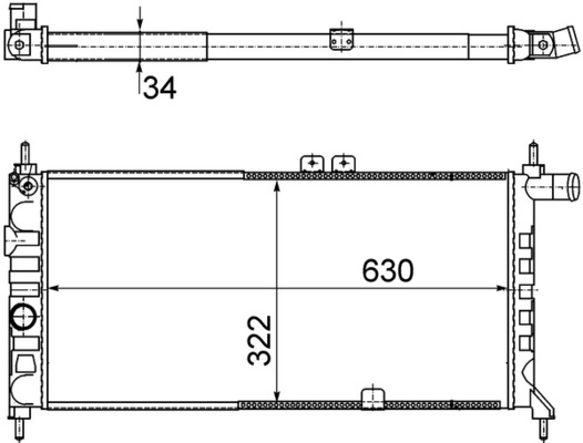 CR441000S, Chladič, chlazení motoru, Chladič motoru, MAHLE, 03054012, 1300126, 1302027, 1302029, 3054012, 90180561, 90442550, 0107.2023, 100692, 121011, 13027, 150630N, 24646, 350213587000, 37002064, 63273, 730125, DRM20032, KOL066, PLE100200, RA0200470, 37002066, 52019, 632731, 883858, OL2064, RA0200471, 632741, OL2066, OLA2064