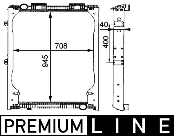 CR685000P, Chladič, chlazení motoru, Chladič motoru, MAHLE, 81061016423, 81061016438, 81.06101.6407, 0237.3002, 0540001, 10007, 115M08, 140002, 23417, 260570N, 400656, 62870, 64002007, 730323, KMN007, MN2007, RX139002, 0237.3052, 260570S, 29561, 628700, 733511, MN2007N, MNA2007, 260570T, 503417, 62870A, 960608, 509537, 509537X