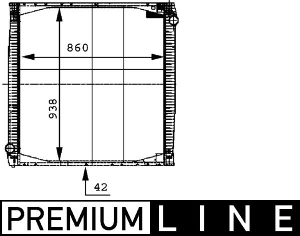 CR696000P, Chladič, chlazení motoru, Chladič motoru, MAHLE, 1327249, 1397435, 1408881, 1442751, 1764886, 570474, 570465, 0222.2005, 270070S, 640690, RX149001, SC2010, 0222.2055, 64069A