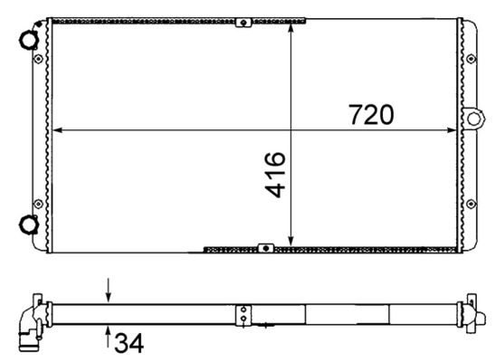 CR829000S, Kühler, Motorkühlung, MAHLE, 7D0121253A, 041001N, 102127, 104624, 58002245, 59088, 65301, 732177, M0300690, VN2245, VNA2245, VW2245, VWA2245