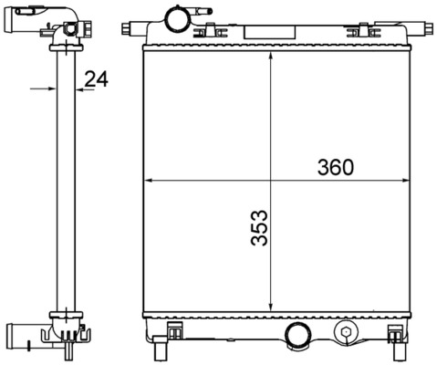 CR831001S, Chladič, chlazení motoru, Chladič motoru, MAHLE, 1S0121253AL, 1S0121253P, 01103170, 102175/A, 107107, 1114208200, 14422, 150081N, 2065095, 350213167500, 37002387, 53102, 60582325, 65300, 734339, 9516302325, OL2387, QER2470, RA0200890, 1103170, 40054N, 58002325, 58204, 692251, 735085, OLA2387, RA0300600, 735469, RA0300630, VN2325