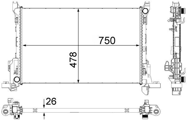 CR84000P, Kühler, Motorkühlung, MAHLE, 214103569R, 4422503, 93868887, 180107N, 560016, 59295
