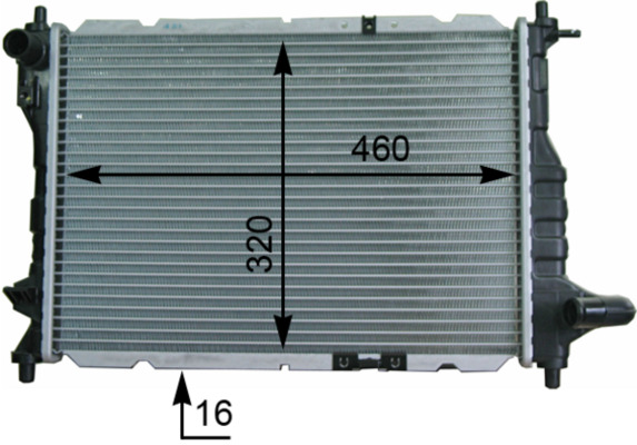 CR944000S, Radiator, engine cooling, MAHLE, 96477777, 96591475, 0131.3024, 056M11, 104630, 107028, 350213177900, 520098N, 53068, 60812075, 61630, 701598, 81002075, DW2075, 107028/A, 53068A, DW324R002