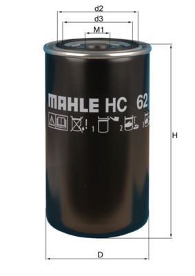 Hydraulic Filter, automatic transmission - HC62 MAHLE - 0009830615, 1211122522600, 1314200