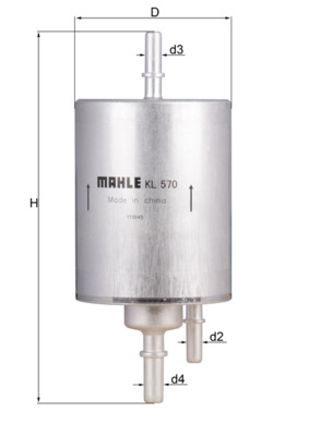Kraftstofffilter - KL570 MAHLE - 4F0201511B, 4F0201511D, 0738028