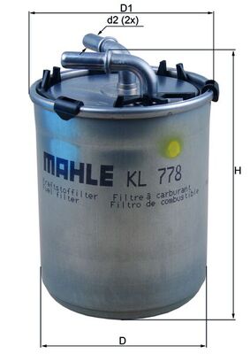 Palivový filtr - KL778 MAHLE - 6C0127400, 6R0127400C, 1003230025