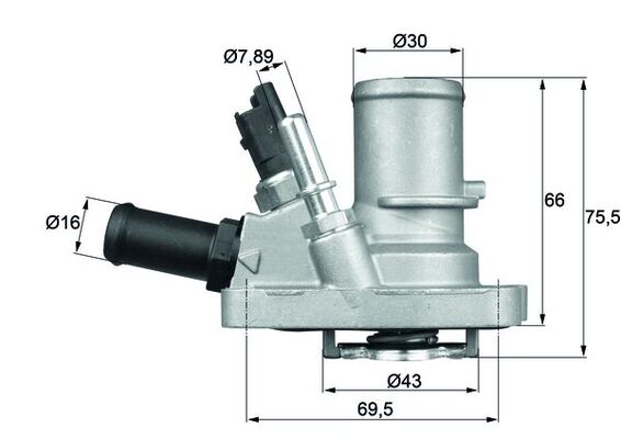 TI14488, Thermostat, Kühlmittel, MAHLE, 0000055194029, 0000055250824, 1338271, 55194029, 55202176, 55593508, 00055239819, 0055202176, 55250824, 0055250824, 55193669, 55239819, 180261, 3306020, 410090.88D, 673-88, 6986.88J, 725139, 78672, 820935, 862027388, QTH642K, TH42288G1, V24990030, 673-88K, TH6986.88J