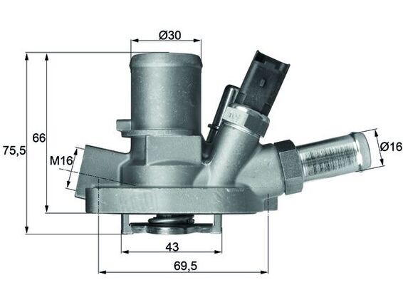 TI14780, Termostat, chladivo, Termostat, MAHLE, 1338272, 55208964, 350081, 4006266, 7139.80J, 725430, 78701, 821718, 862044180, TH43980G1, 350081A, TH7139.80H, TH7139.80J