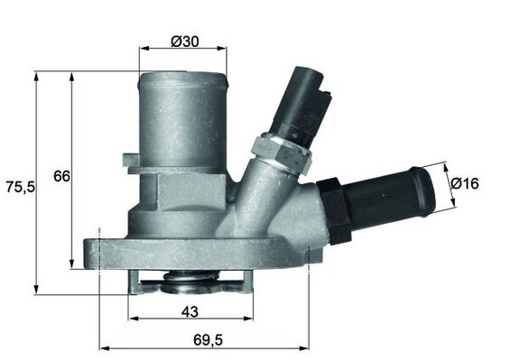 TI14988, Termostat, chladivo, Termostat, MAHLE, 0055202371, 1535448, 55202371, 9S518575AA, 3306087, 34957, 4006075, 7067.88J, 725138, 74188K, 78699, 821715, ADA109217, CT5634, DTM88741, TH43788G1, V24990031, TH7067.88J