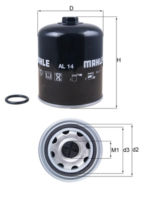 Air Dryer Cartridge, compressed-air system - AL14D MAHLE - 1384549, 5001843522, 5021170077