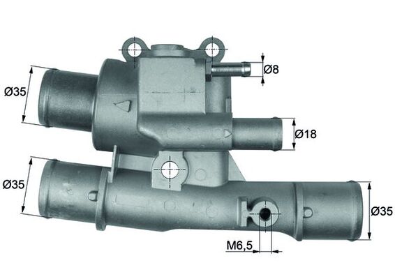 TI12388, Thermostat, coolant, MAHLE, 0000046522664, 46522664, 0046522664, 46776217, 0046776217, 180442, 3163.88D, 6590.88J, 663-88, 725292, 75660, 78115, 820454, 862013988, DTM88663, QTH561K, TH17488G1, V24-99-1259, TH6590.88J