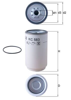 Kraftstofffilter - KC583D MAHLE - 20782330, 207823300, 21005832
