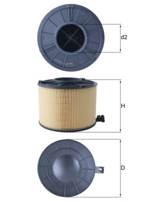 Vzduchový filtr - LX4411 MAHLE - 8W0133843B, 8W0133843E, 102970