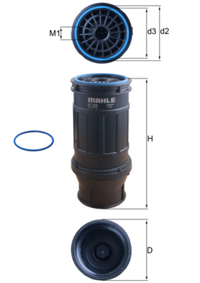 Palivový filtr - KC629D MAHLE - 0112142450, 01442310, 0501105010