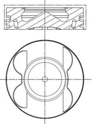 001PI00178002, Piston with rings and pin, MAHLE