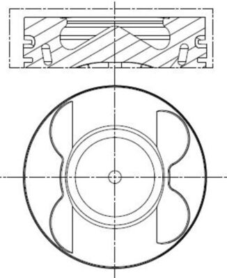 001PI00190002, Piston with rings and pin, MAHLE