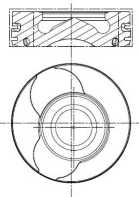 0220100, Kolben mit Ringen und Bolzen, MAHLE, 120A10282R, 120A10538R, 7701475703, 7701475075, 7701475077, 40190600, 8712340010, A354068, 8712340042
