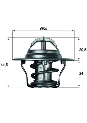 TX487D, Thermostat, Kühlmittel, MAHLE, 04131240, 0K05415171, 1338055, 13H7604, 1452357, 21200-2H605, 21200AA111, 8303935, 90194185, 94468578, ETC4765, RF0199152, 1338035, 1461931, 21200-85G06, 21200AA121, 25500-22600, 2550022600, 4131240, 610830, 8358061, 1459319, 21200-99B12, GTS106, 1472824, 21200-99B13, 98089988, GTS1106, 21200-BX000, 6173232