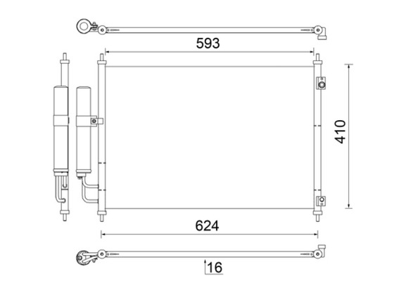 Kondensator, Klimaanlage - AC829000S MAHLE - 92100JG000, 072039N, 08213045