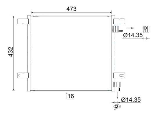 AC950000S, Kondenzátor, klimatizace, Klimatizace různé, MAHLE, 1400599, 1408698, 1706900, 08383006, 107654, 292004N, 333008, 350505, 43760, 562034, 815095, 940060, CD179005, DCN99076, DF5103, KTT110372, WG2119353, WG2170013, WG2260726, WG2369394, WG2416062, WG2473860