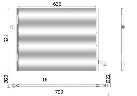 CIR36000P, Chladič nízké teploty, chladič plnicího vzduchu, Chladič, MAHLE, 0995003603, A0995003603, 118224, 120123N, 627024