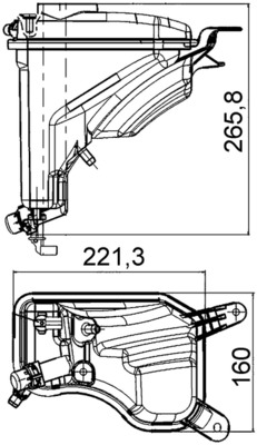 CRT207000S, Expansion Tank, coolant, MAHLE, 17137519368, 17137543026, 17137567462, 17137607482, 17137640514, 7519368, 7543026, 7567462, 7607482, 7640514, 3142230004, 359001600840, 39340, 454028, 996268, V20-0057