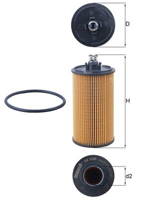 Oil Filter - OX1245D MAHLE - 25195775, 25195785, 107824