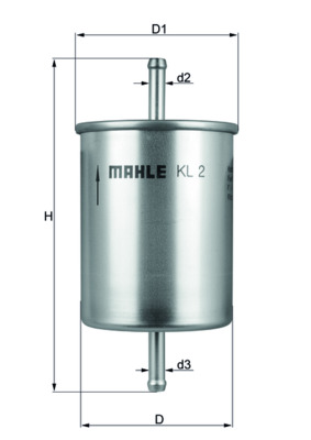 Palivový filtr - KL2 MAHLE - 021104653A, 1485678, 52255325