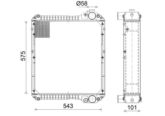 CR2396000S, Chladič, chlazení motoru, Chladič, MAHLE, 135690A3, 135691A3, 1706-6516, 244295A1, 74702197, 440158N, 54077, CS2032, D7AG015TT, WG1722807, WG2183306