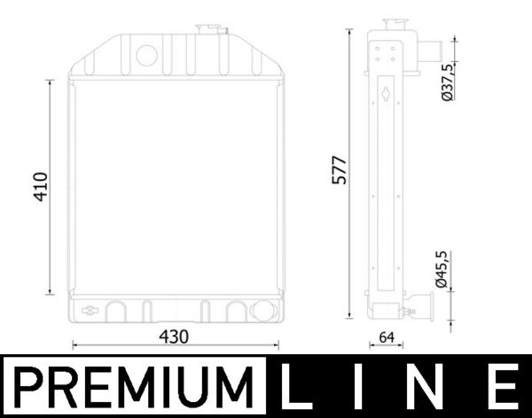 CR2413000P, Radiator, engine cooling, MAHLE, 7CN8005H, 81817277, 81817283, 81875325, 83903929, 83903964, 83927156, 83990194, 012M13, 400674, 440082N, 53659, WG1722493, M-0120130