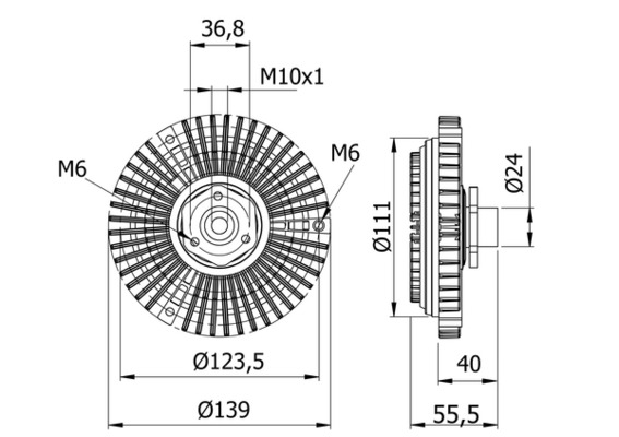 Clutch, radiator fan - CFC46000S MAHLE - 06B121347, 6B121347, 048200N