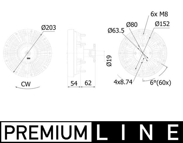 CFC246000P, Spojka, větrák chladiče, Chladič, MAHLE, G718202040100, 20003228, 448009N, 8521173, 97037, D5FE001TT, FEC032, VF509001