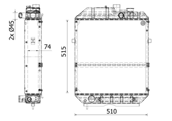 CR2282000S, Chladič, chlazení motoru, Chladič motoru, MAHLE, 255900, 31R53012, 60M01, 82011374, NH2026, 82013164, 82015097, 82015103