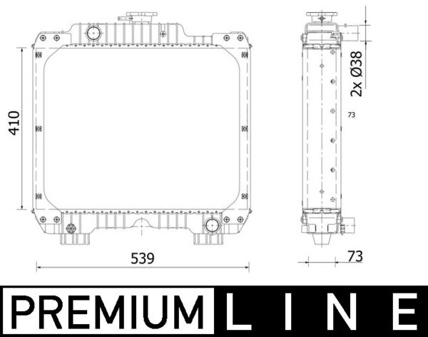 CR2293000P, Chladič, chlazení motoru, Chladič motoru, MAHLE, 241000, 84187226, 440664N, 54099, 84221364, WG1722824, WG2183249