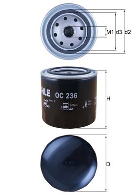 OC236, Olejový filtr, Filtr olej., MAHLE, 00K05281090AB, 0141151110, 0HM6716BA, 1041429, 1041429M, 10490037, 110200, 1220185, 148459, 15208BN300, 1560025010, 1560087104, 1560196001, 1732132431, 1903790, 1AML00004A, 222721, 26110500, 2680501907, 32/925876, 446275, 451103003, 5001869771, 5577618, 6432PER17, 6675517, 71304344, 7700640165, 800334, 834940