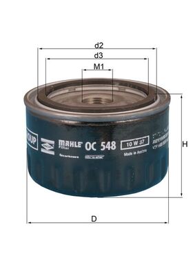 Olejový filtr - OC548 MAHLE - 55189961, 6001073240, 71771759