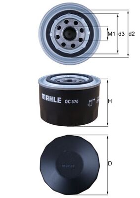 OC570, Oil Filter, MAHLE, 02995811, 504091563, 2995811, 5801985959, 500038751, 6000633300, 70531592, 5802865967, 71779555, 8094872, 153071760131, 15565, 2143220007, 2316, 2348900, 33772, 37933772, 586098, 62004, ADL142109, B7496, BFO4086, C22240, COF101107S, CT04709, DO1835, ELH4409, EOF228, F026407024, FH1050