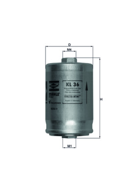 KL36, Palivový filtr, Filtr paliv., MAHLE, 441201511C, 0450905087, 100479, 153071762919, 26.43.53/130A, 273FP, 3147800, 33156, 62802, ADV182314, AK11-LA, ALG2010, BE529, EFF016, EP91, FB186, G2947, H148WK, L217, MBNA959, PP827, QFF0113, V100257, VFF269, WK725, 0450905906, 50013273, 71762919, G3747, VFF407
