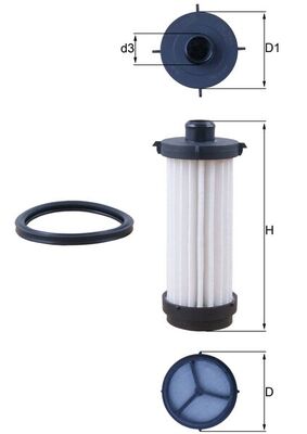 Hydraulic Filter, automatic transmission - HX232D MAHLE - 2463770495, 2463772300, A0229978045